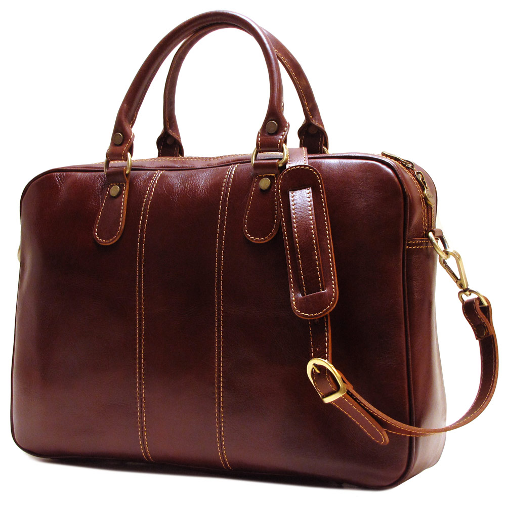 Venezia Slim Leather Briefcase - Fenzo Italian Bags